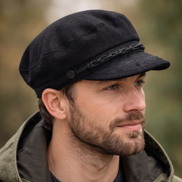 Goorin Bros. Other - Vtg Authentic Goorin Bros Greek Fisherman Wool Sailor Cap Black Hat